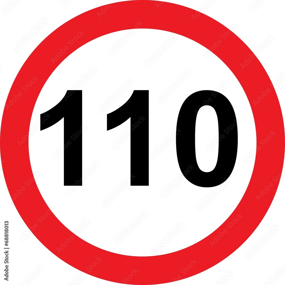 110 speed limitation road sign 110 speed limitation road sign