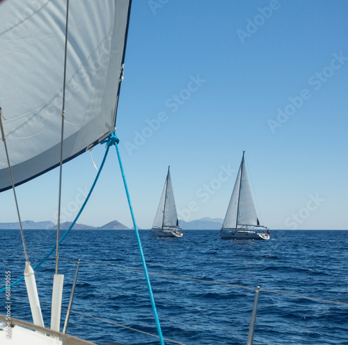 Luxury yachts. Boats in sailing regatta. © De Visu