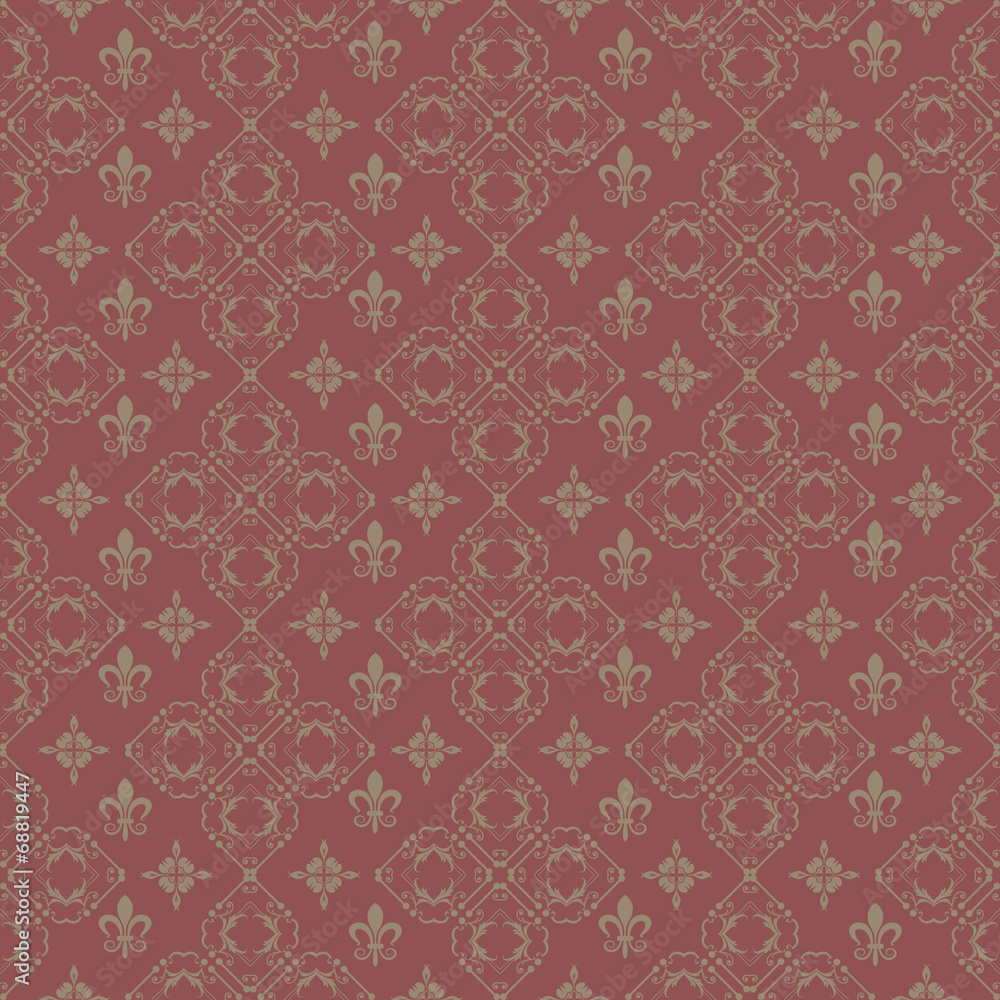 Seamless damask decorative wallpaper
