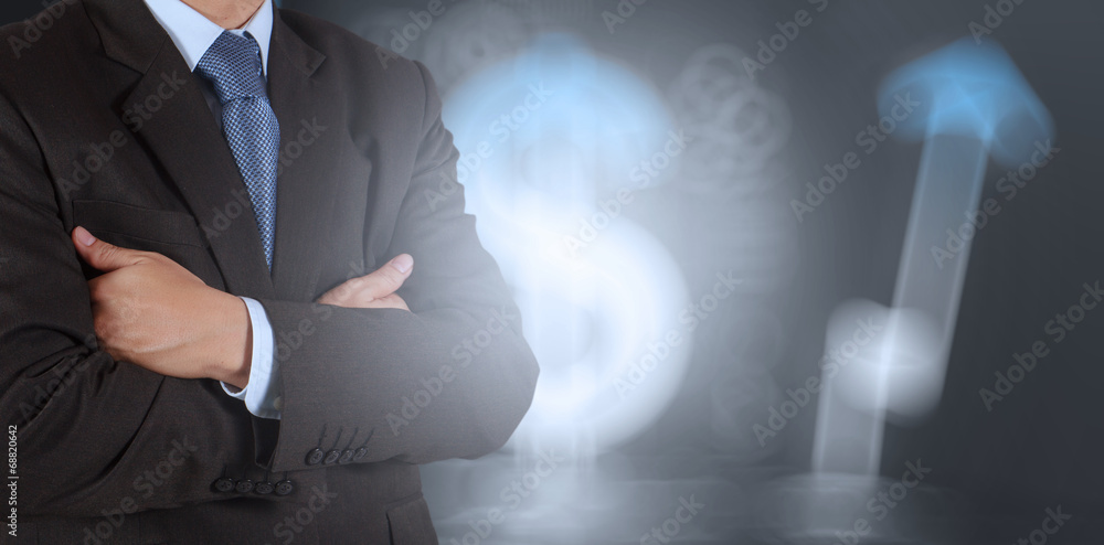 businessman success with business sign background businessman success with business sign background
