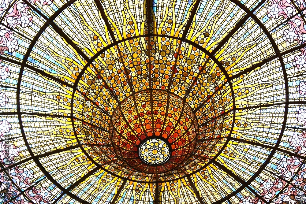 カタルーニャ音楽堂 ステンドグラス スペイン Stock Photo Adobe Stock