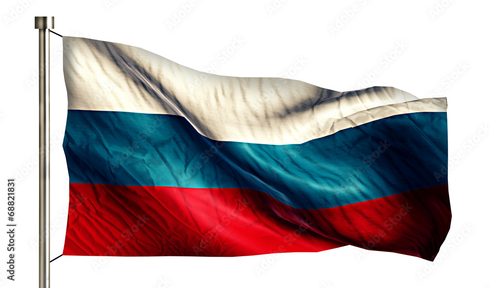 Naklejka premium Russia National Flag Isolated 3D White Background