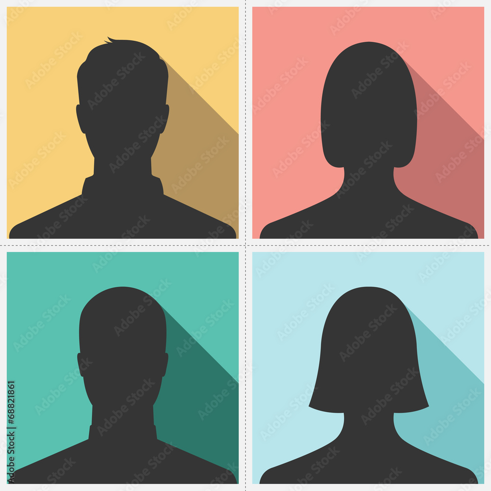 Male & female silhouette avatar profile picture set Stock Vector ...