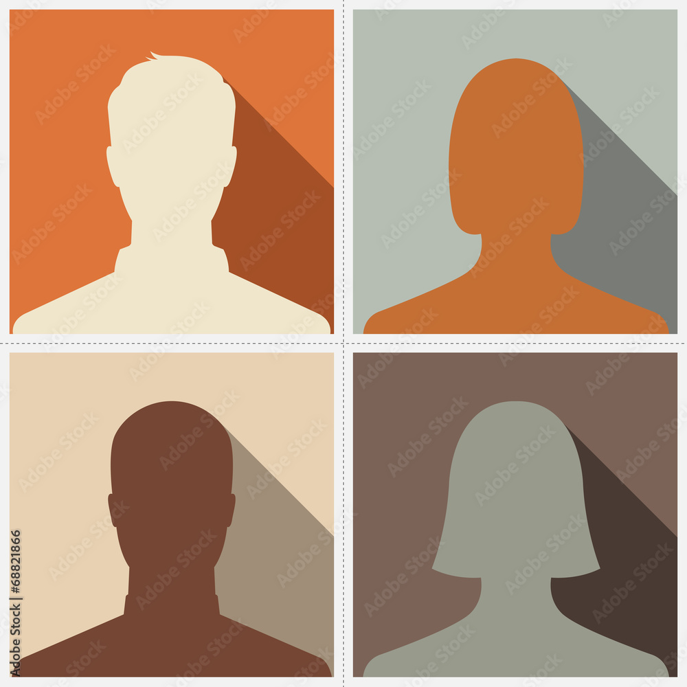 Male & female silhouette avatar profile picture set Stock Vector ...