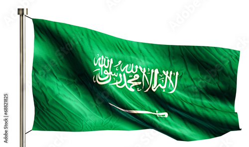 Saudi Arabia National Flag Isolated 3D White Background