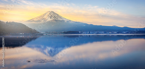 Mt.Fuji in morning Winter at Lake Kawaguchiko
