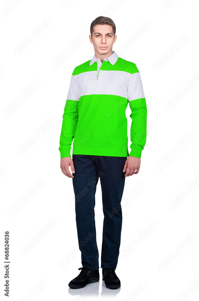 Fototapeta premium Man in fashion look isolated on white