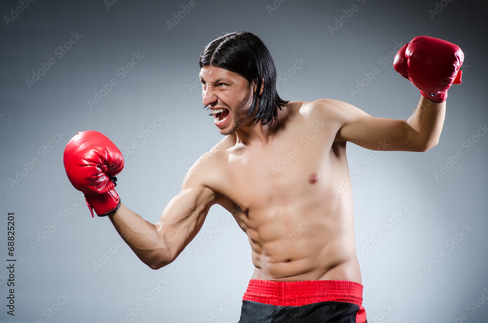 Martial arts fighter at the training Martial arts fighter at the training