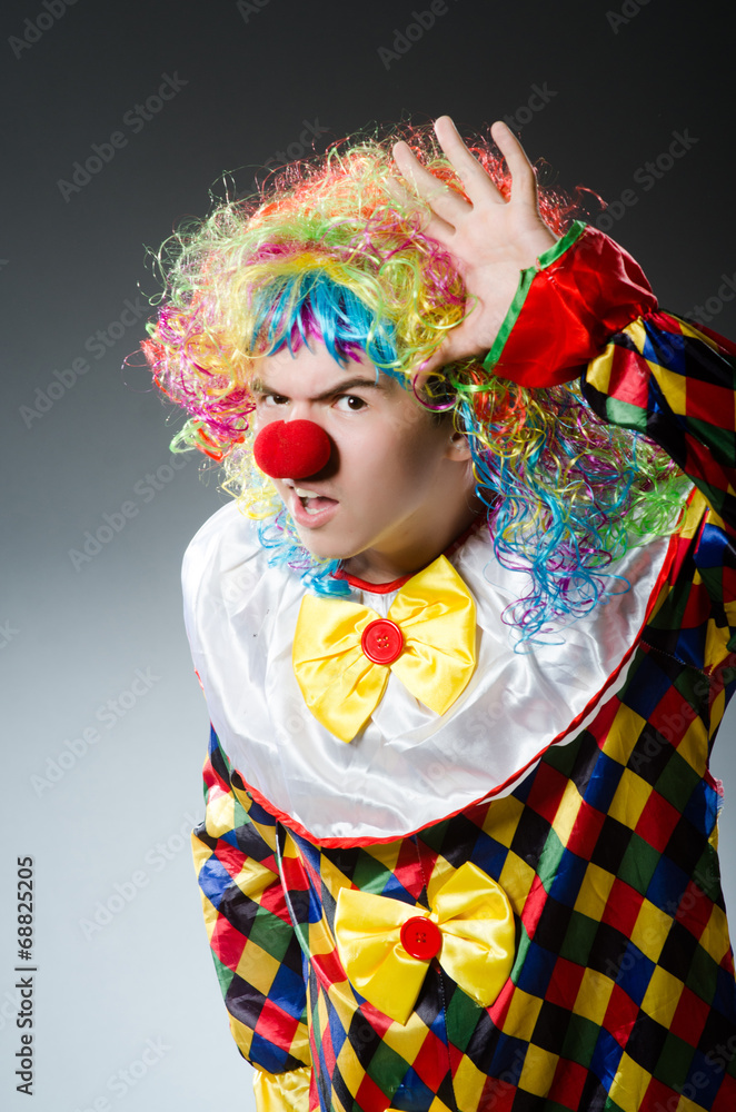 Funny clown in the studio Funny clown in the studio