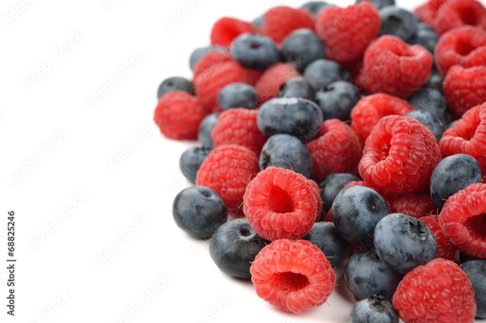 Raspberries and blueberries Raspberries and blueberries