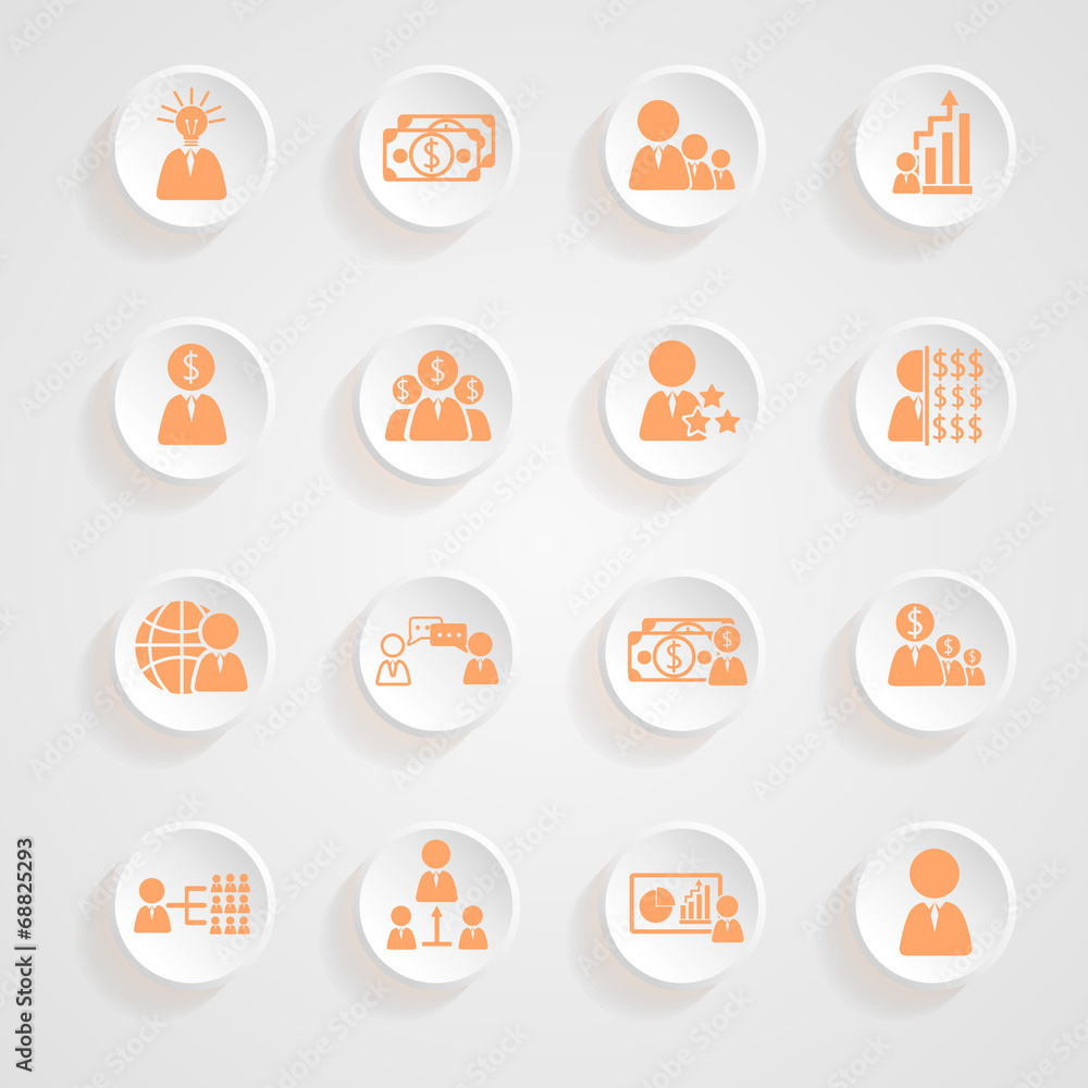 Finance icons button shadows vector set Finance icons button shadows vector set
