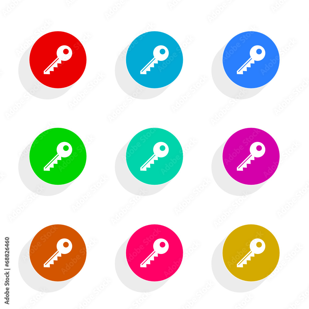 key flat icon vector set key flat icon vector set