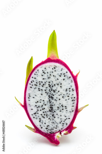 Dragon fruit ,cross section showing the skin.