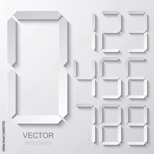 Vector modern electronic numbers set.