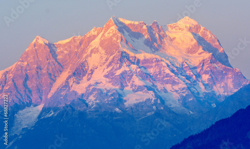Mountain "Chaukhambha" During sunset in Himalaya