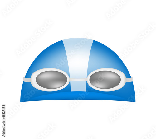 Swimming cap and goggles