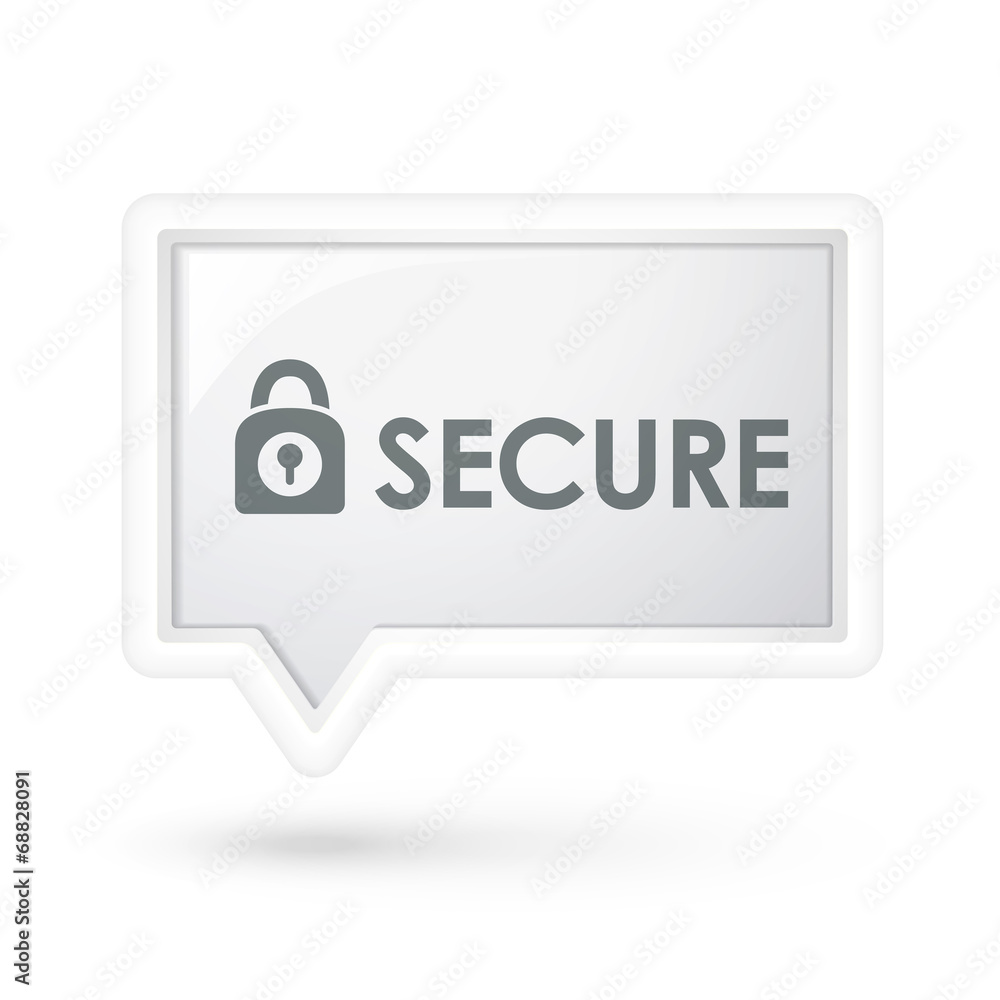 secure word with padlock icon on a speech bubble secure word with padlock icon on a speech bubble