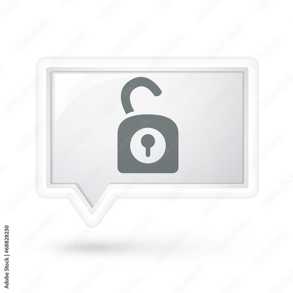 padlock icon on a speech bubble padlock icon on a speech bubble