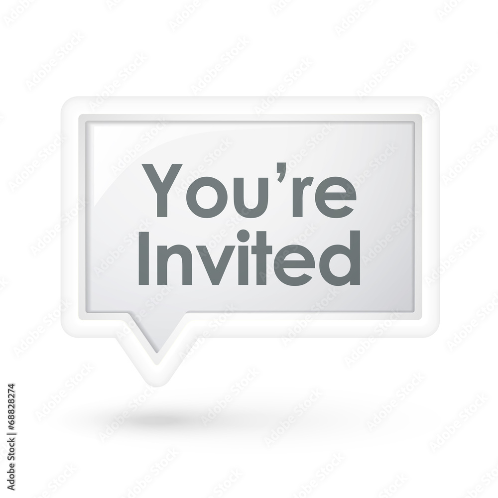 you are invited words on a speech bubble you are invited words on a speech bubble