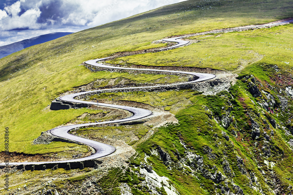 Beautiful summer landscape with Transalpina road