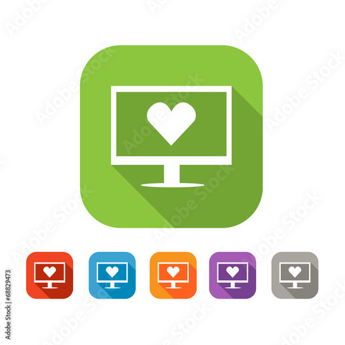 Color set of flat virtual love icon