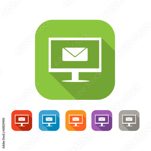 Color set of flat mail icon