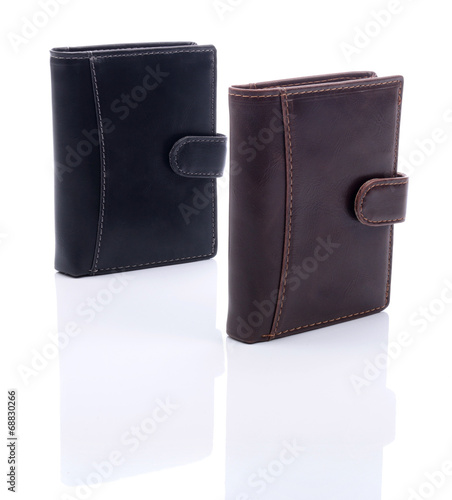 Mens leather wallets on a w...