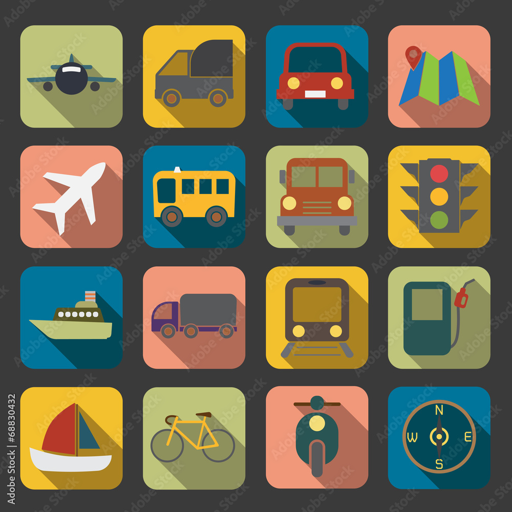 flat transport icon flat transport icon