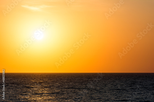 Orange Morning Sky Sunrise Over The Ocean