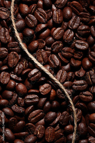 Arabica coffee beans texture