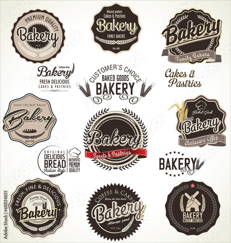 Bakery retro labels