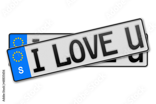 Auto Kennzeichen - i love u Schweden