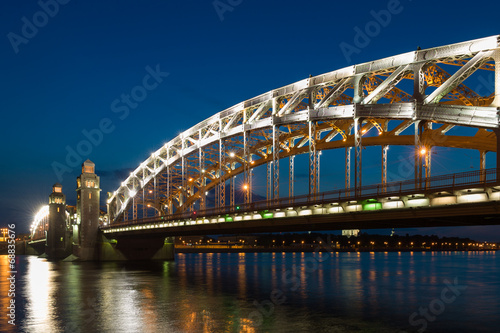 Fototapeta Naklejka Na Ścianę i Meble -  Piter the first bridge in Saint-Petersburg, Russia