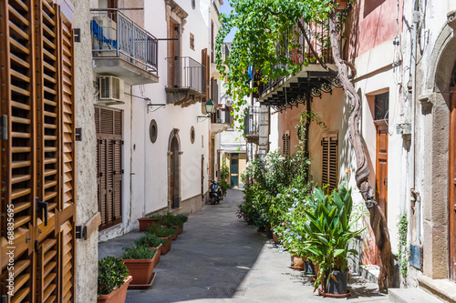 Lipari colorful old town narrow streets #68835695