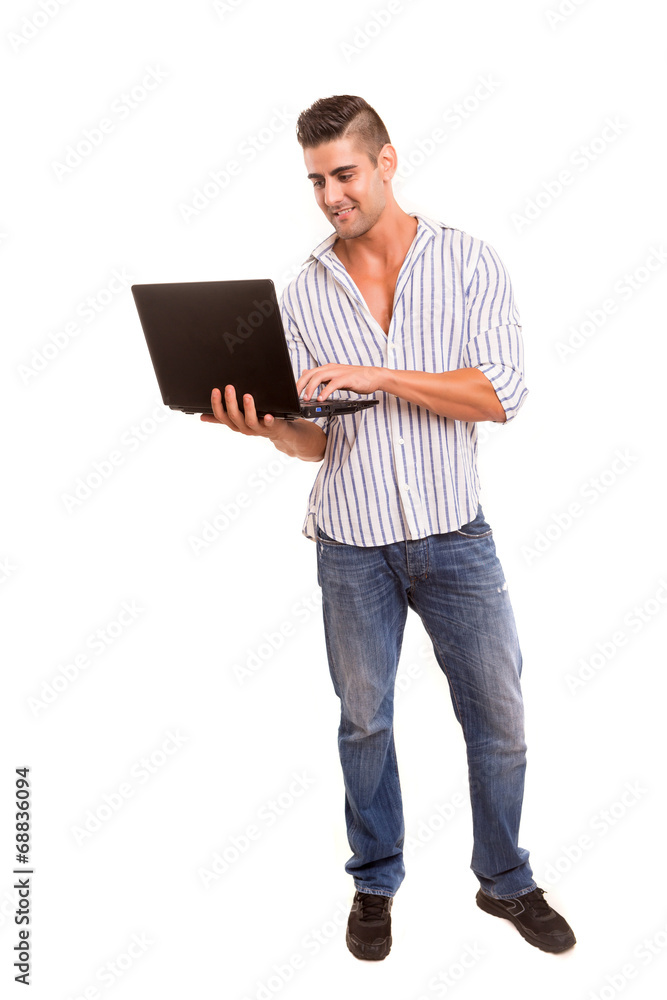 Man working with laptop Man working with laptop
