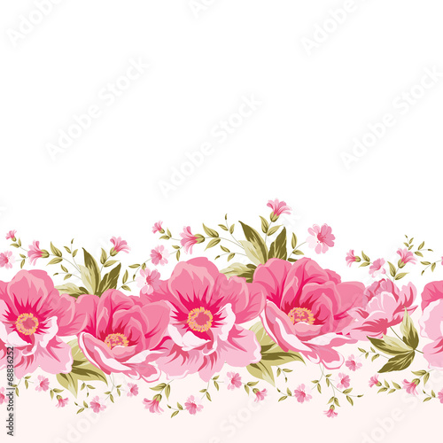 Ornate pink flower decoration with text label. © Kotkoa