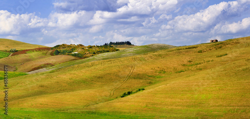 pictorial Tuscana landscapes. golden hills of Orcia. panorama