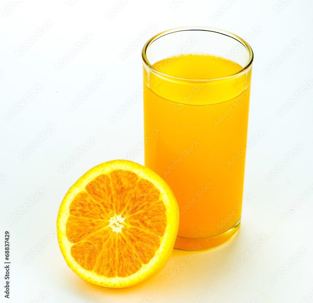 Fresh orange and glass with juice Fresh orange and glass with juice