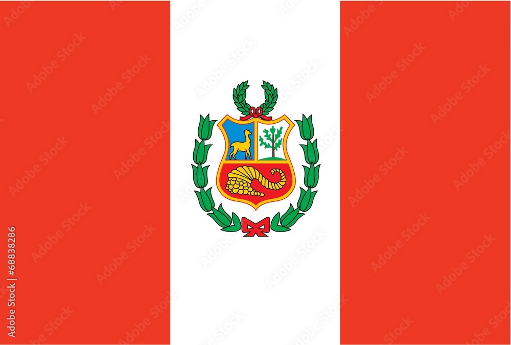 Fototapeta premium Illustration of the flag of Peru