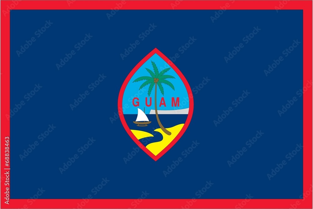 Fototapeta premium Illustration of the flag of Guam