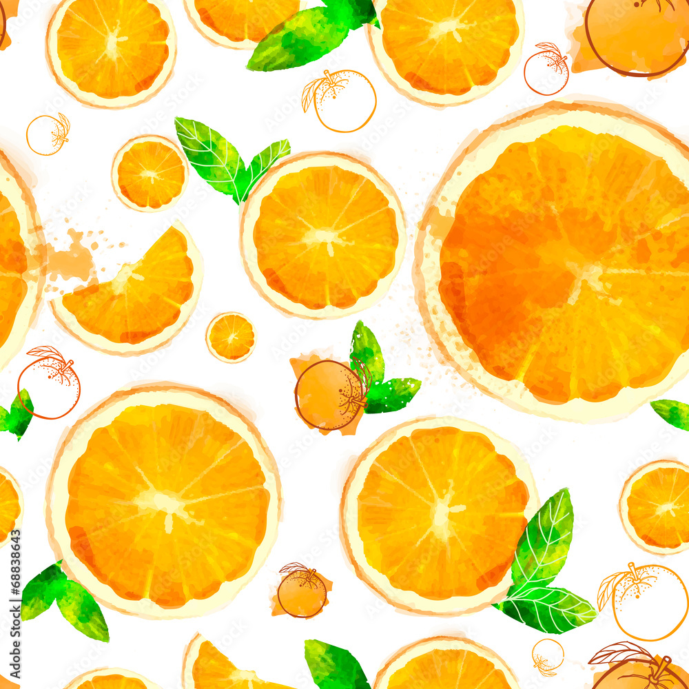 Orange seamless patterns of sliced fruit Orange seamless patterns of sliced fruit