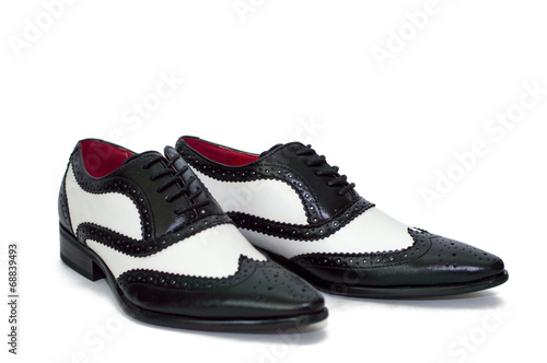 Black and white mens shoes