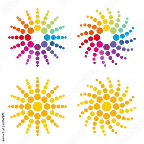 colorful sun composition of dots