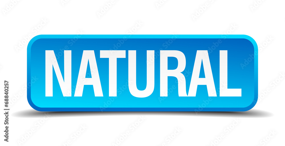 Natural blue 3d realistic square isolated button Natural blue 3d realistic square isolated button