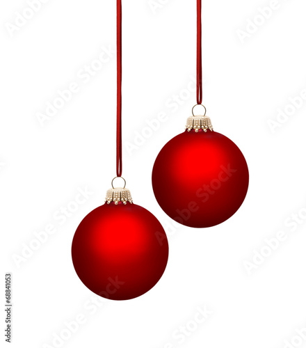 Zwei Rote Weihnachtskugeln