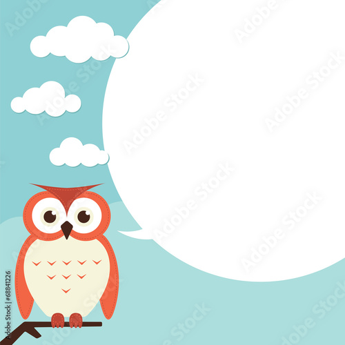 Owl with speech bubble