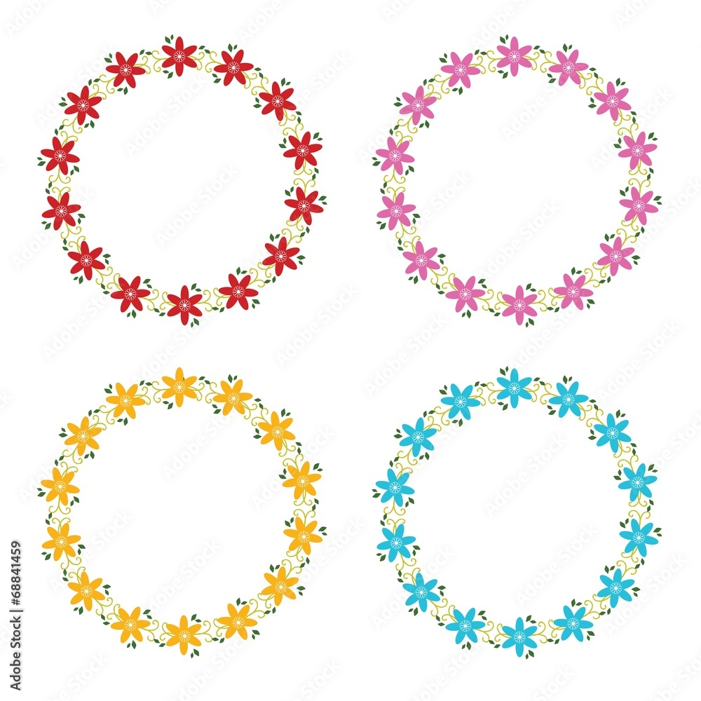 floral round borders set floral round borders set