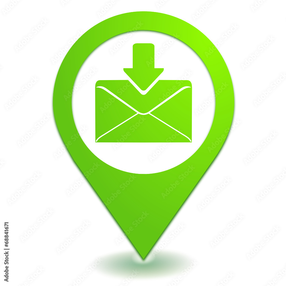 boite de réception sur symbole localisation vert boite de réception sur symbole localisation vert
