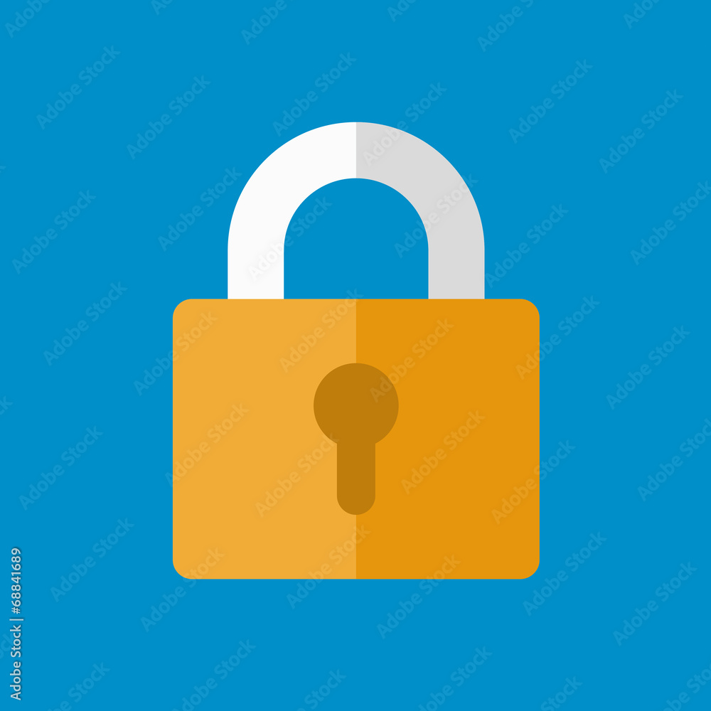 Lock Icon in Flat Design Style. Vector Lock Icon in Flat Design Style. Vector