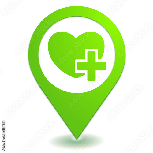 favoris plus sur symbole localisation vert